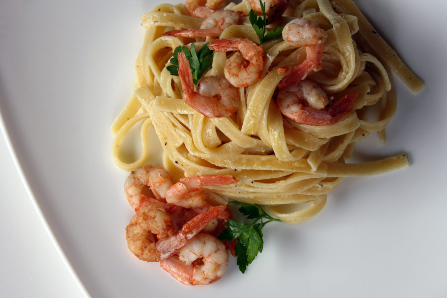 Linguine ai gamberi con crema al limone