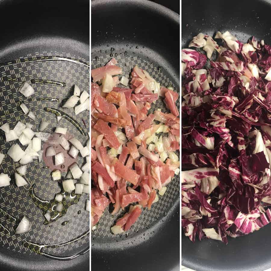 Ravioli con radicchio, speck e crema alla birra!