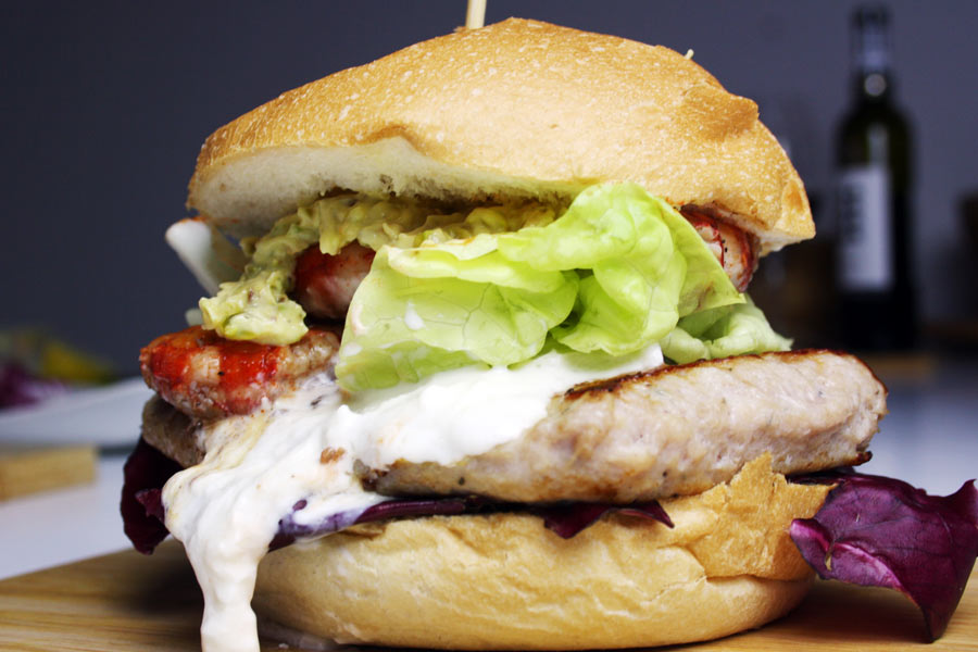 Hamburger di Pollo Gourmet con Gamberi, Burrata e Pistacchi! Irresistibile!