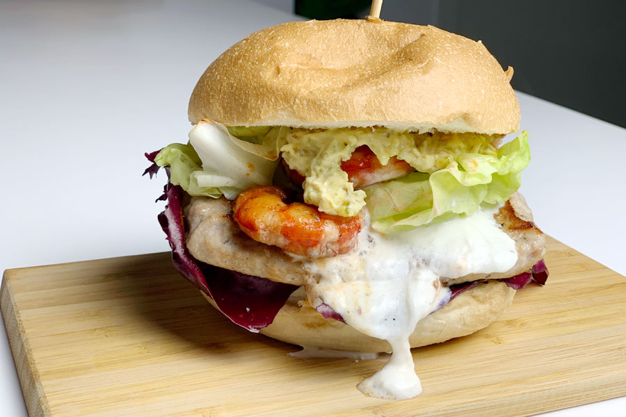 Hamburger di Pollo Gourmet con Gamberi, Burrata e Pistacchi! Irresistibile!