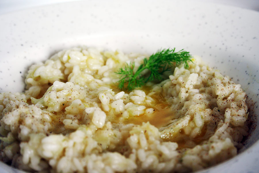 Risotto ai finocchi con riduzione agli agrumi