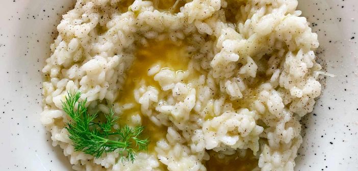 Risotto ai finocchi con riduzione agli agrumi