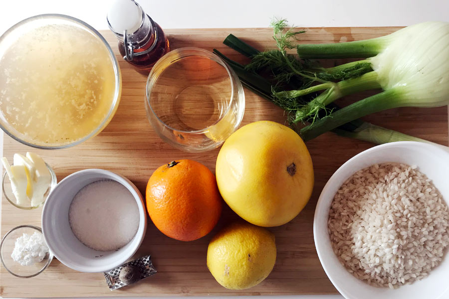 Risotto ai finocchi con riduzione agli agrumi