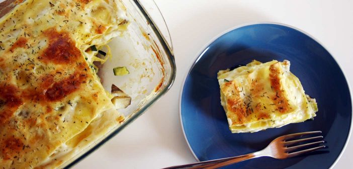 Lasagna bianca con zucchine e topinambur